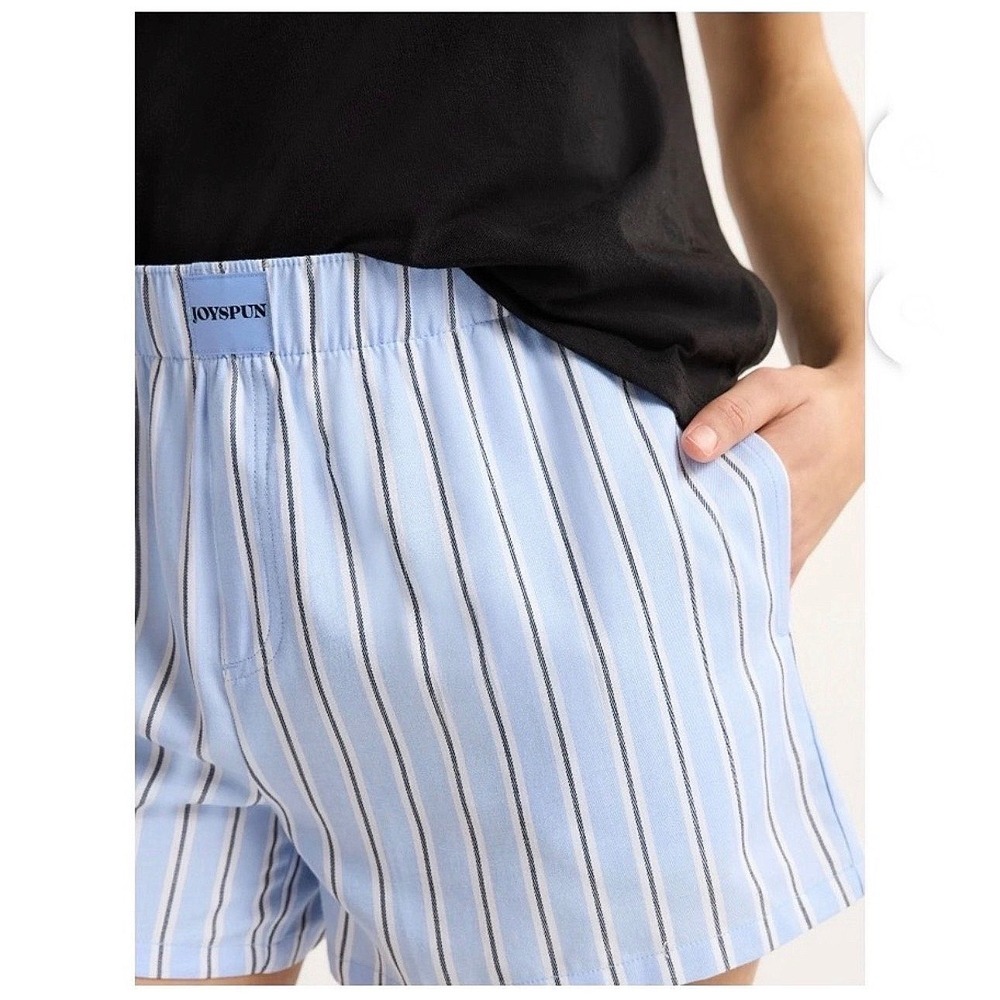 Joyspun Pajama‎ Boxer Sleep Shorts Striped Cotton Blend Sleepwear Loungewear